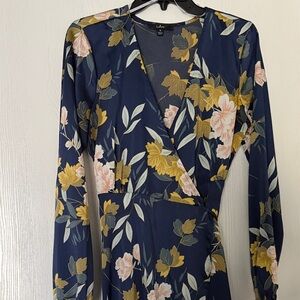 Lulus Blue Floral Dress